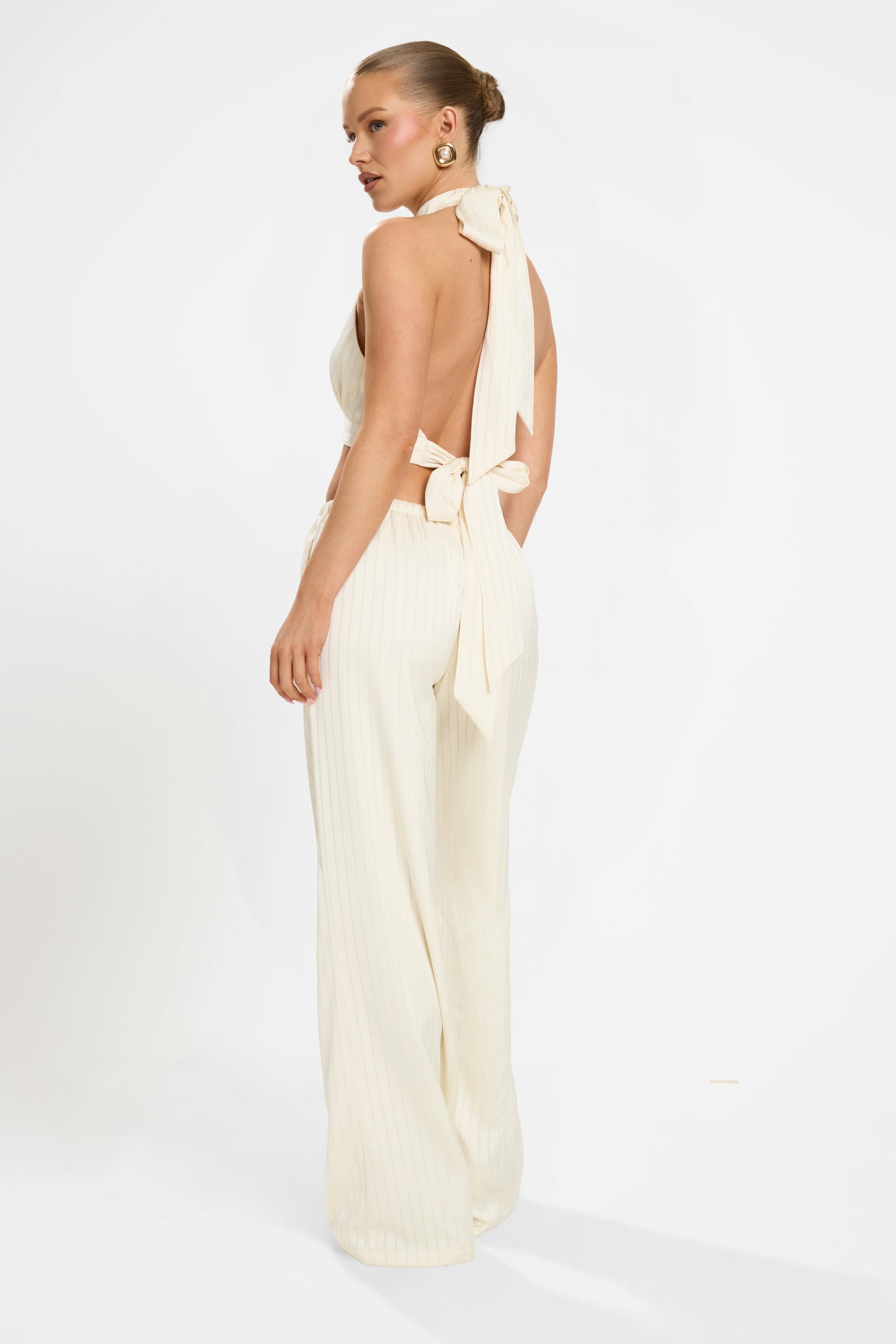 SOFIA PINSTRIPE SET | BUTTERMILK SATIN