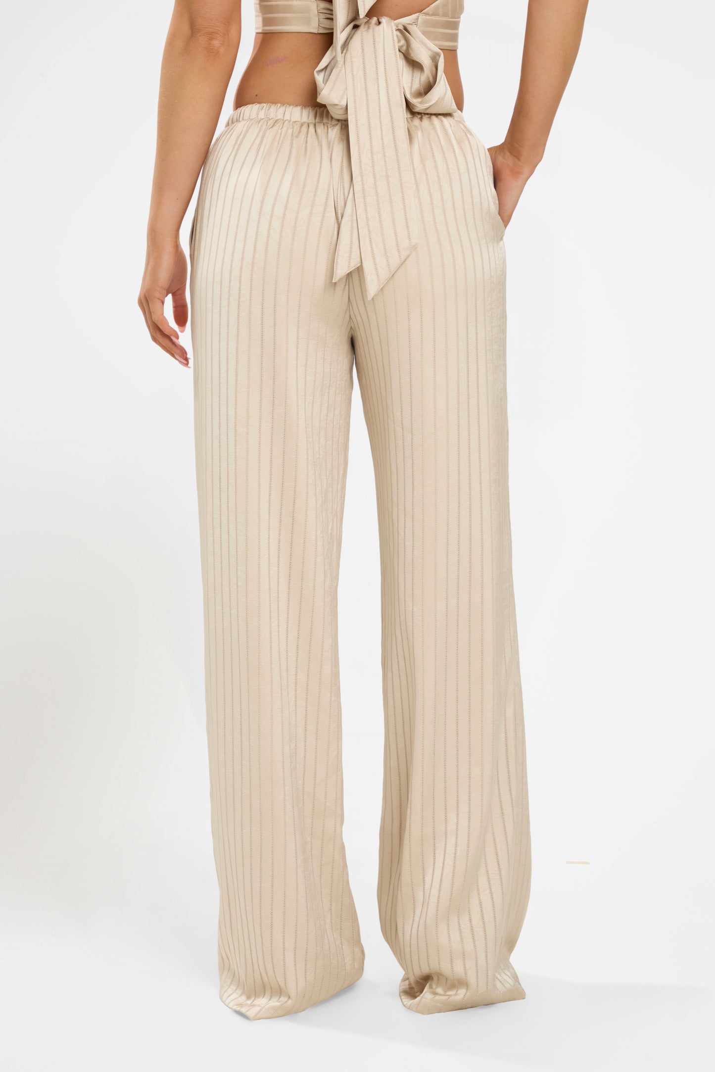 SOFIA PINSTRIPE SET | GOLDEN SATIN