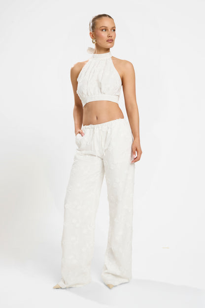 ESME EMBRODIED PANT SET | WHITE