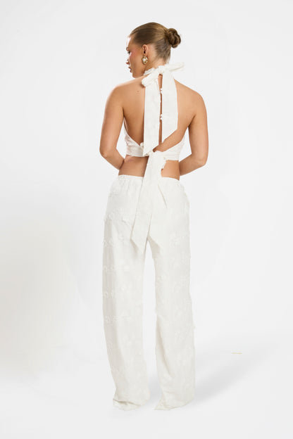 ESME EMBRODIED PANT SET | WHITE