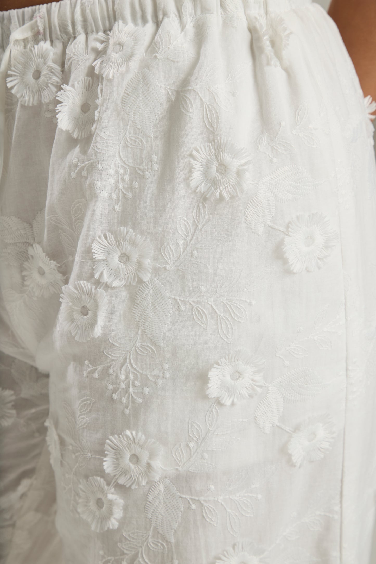ESME EMBRODIED PANT SET | WHITE