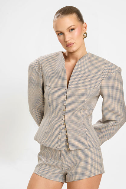 MARGOT STRUCTURED BLAZER | CHECKED