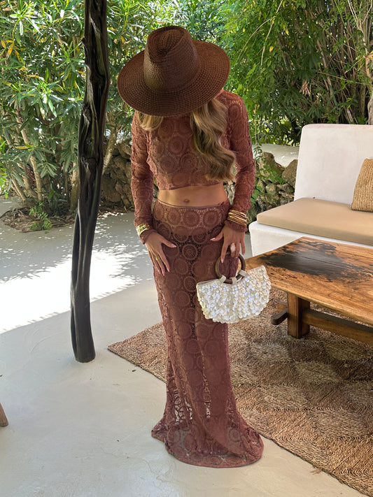 Jondal Crochet  Maxi set  - Chocolate