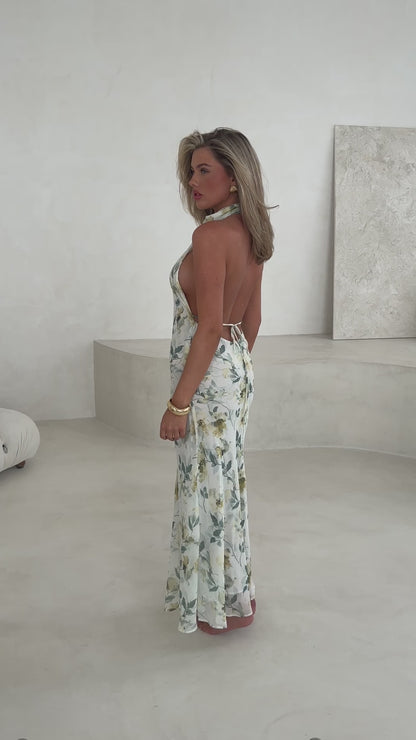 Florentina Dress - Blue Backless